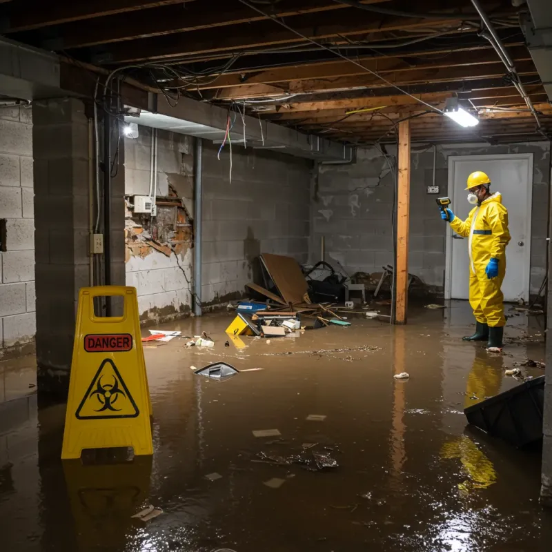 Flooded Basement Electrical Hazard in Crawford County, IN Property